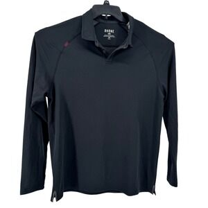 Rhone Polo Shirt Mens L Black Long Sleeve Performance Golf 100173 Athleisure